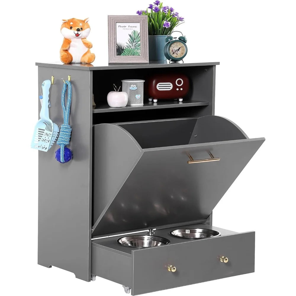 Pet Feeder Station Storage Cabinet