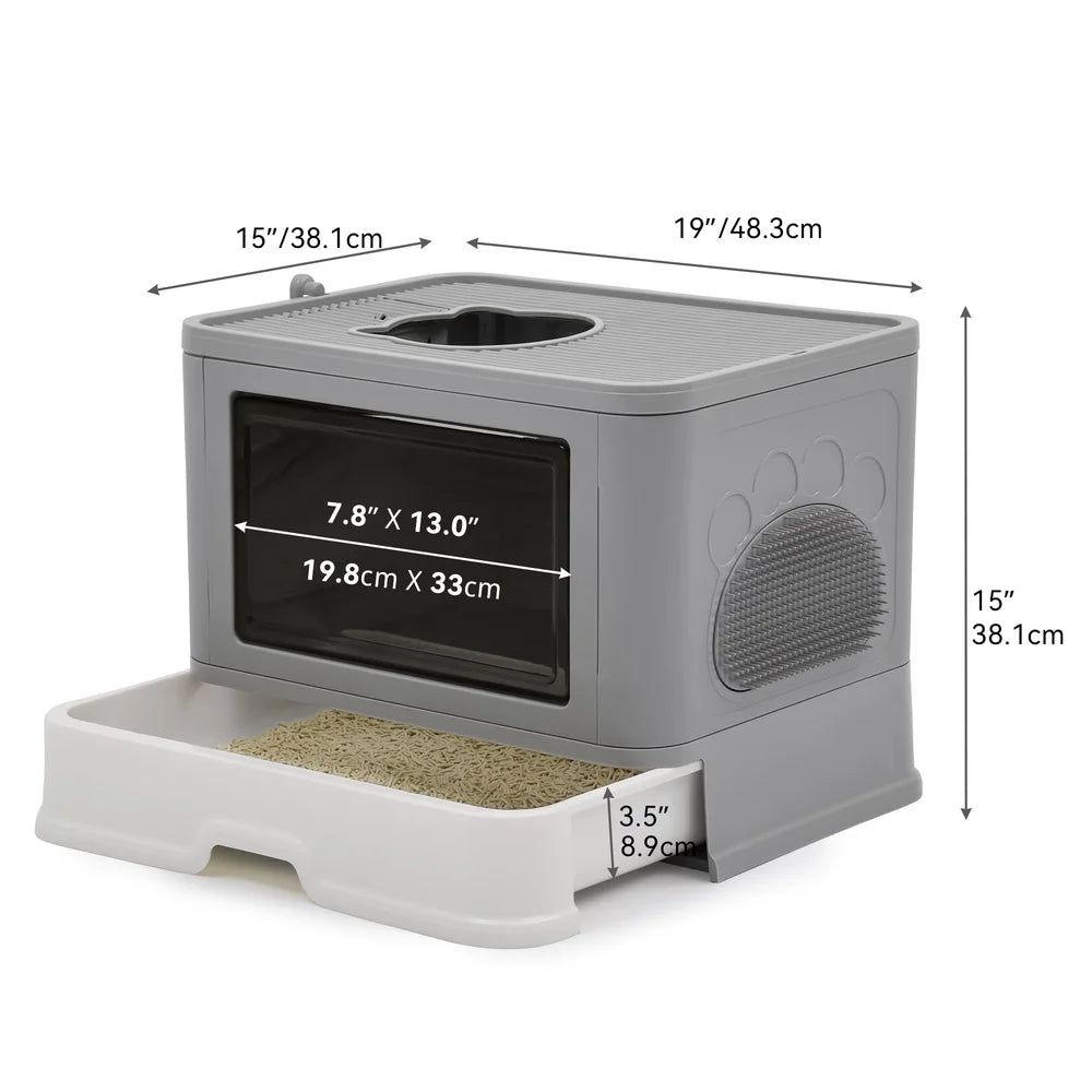Large Enclosed Cat Litter Box