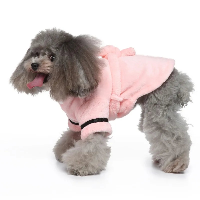 Dogs Bathrobe with Hooded Dog Pajamas Sleeping Clothes
