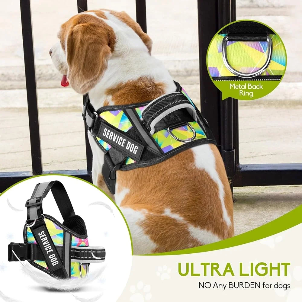 Service Dog Harness Leash Set Reflective