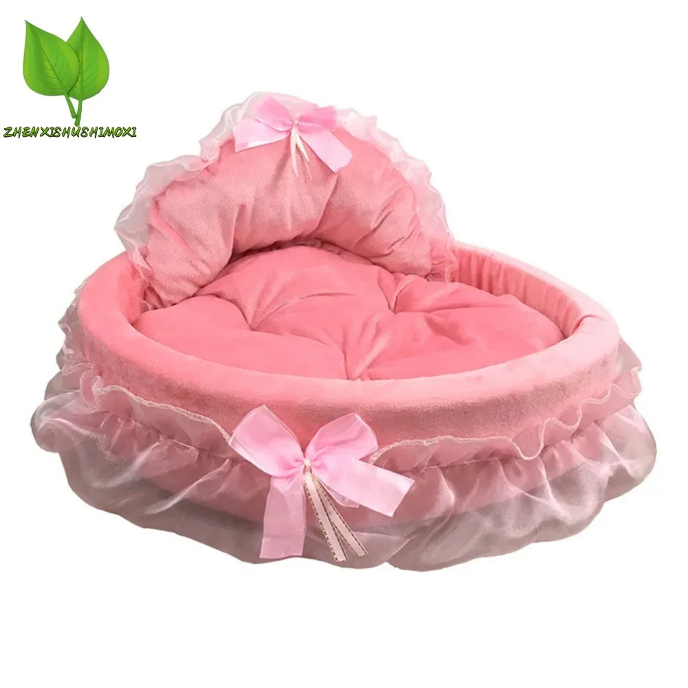 3D Fantasy Bow Lace Pet Bed for Dogs