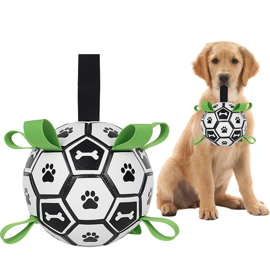 Dog Toys Soccer Ball with Straps