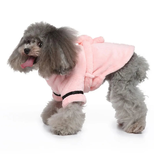 Dogs Bathrobe with Hooded Dog Pajamas Sleeping Clothes