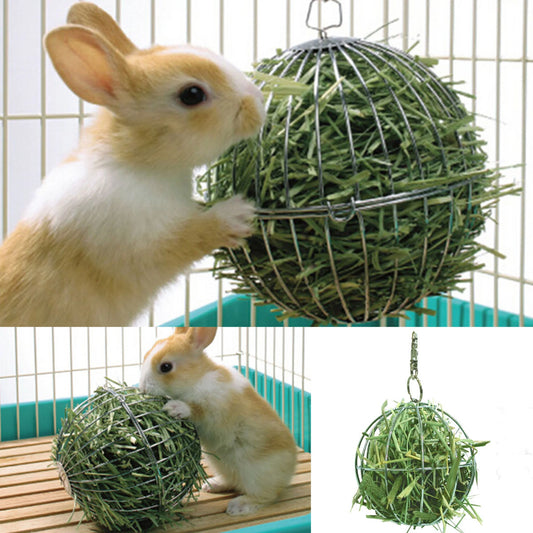 Stainless Steel/Plastic Round Sphere Feed Dispense Exercise Hay Feeder