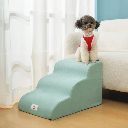Pet 2/3 Step Stair Dog/Cat Ramp Ladder Memory Foam