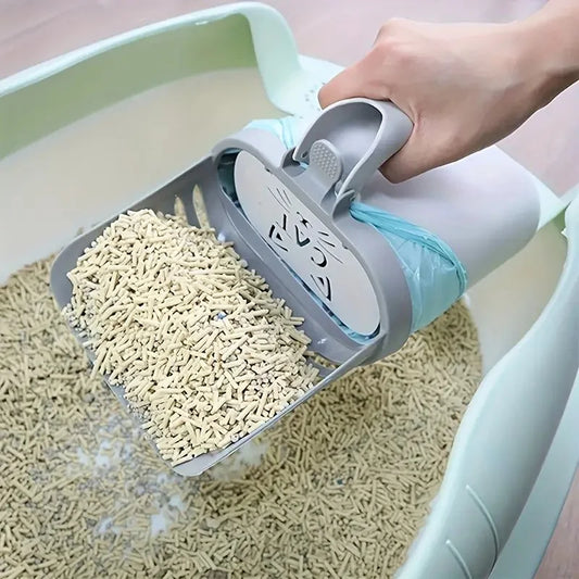 Portable Cat Litter Scoop Kit with Waste Bag.