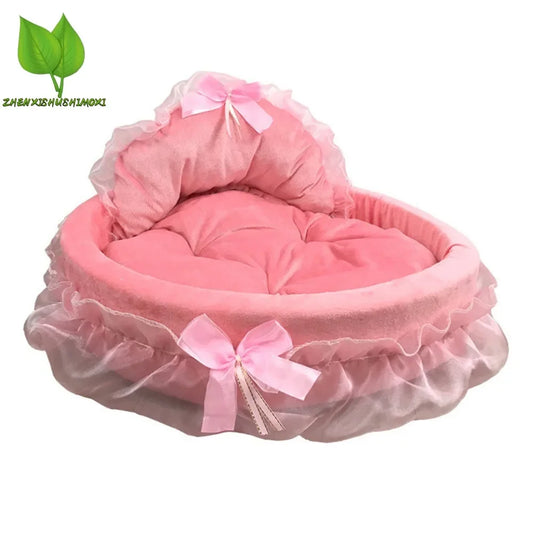 3D Fantasy Bow Lace Pet Bed for Dogs