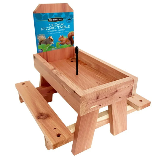 Red Cedar Squirrel Feeder Picnic Table.