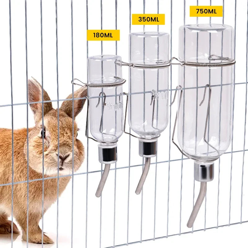 180/350/750ML Plastic Rabbit, Hamster, Bunny, Guinea Pig and small Squirrel, Cage Water Bottle Dispenser