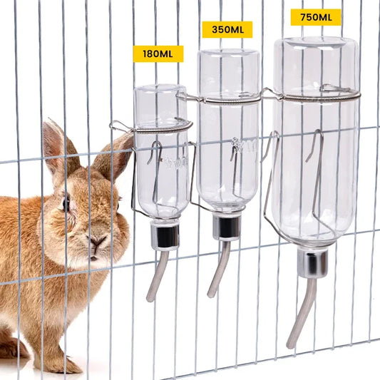 180/350/750ML Plastic Rabbit, Hamster, Bunny, Guinea Pig and small Squirrel, Cage Water Bottle Dispenser