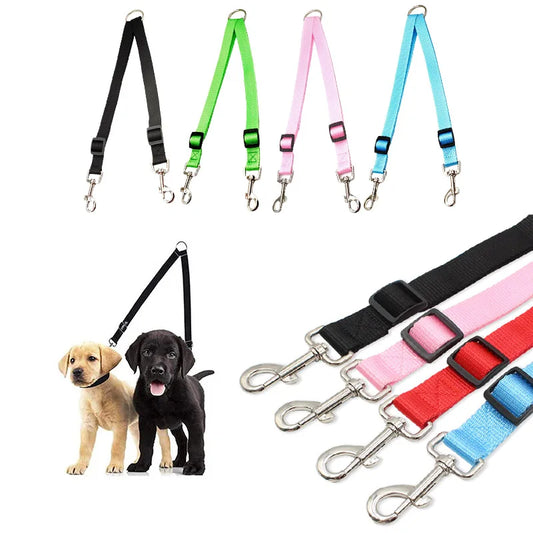 Double Twin Dual Coupler Dog Leash